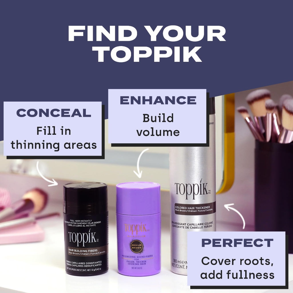 Toppik Coloured Hair Thickener Spray, Black Designed to Disguise Thinning Hair, for Naturally Thicker Looking Hair, 180ml - Damaged Box