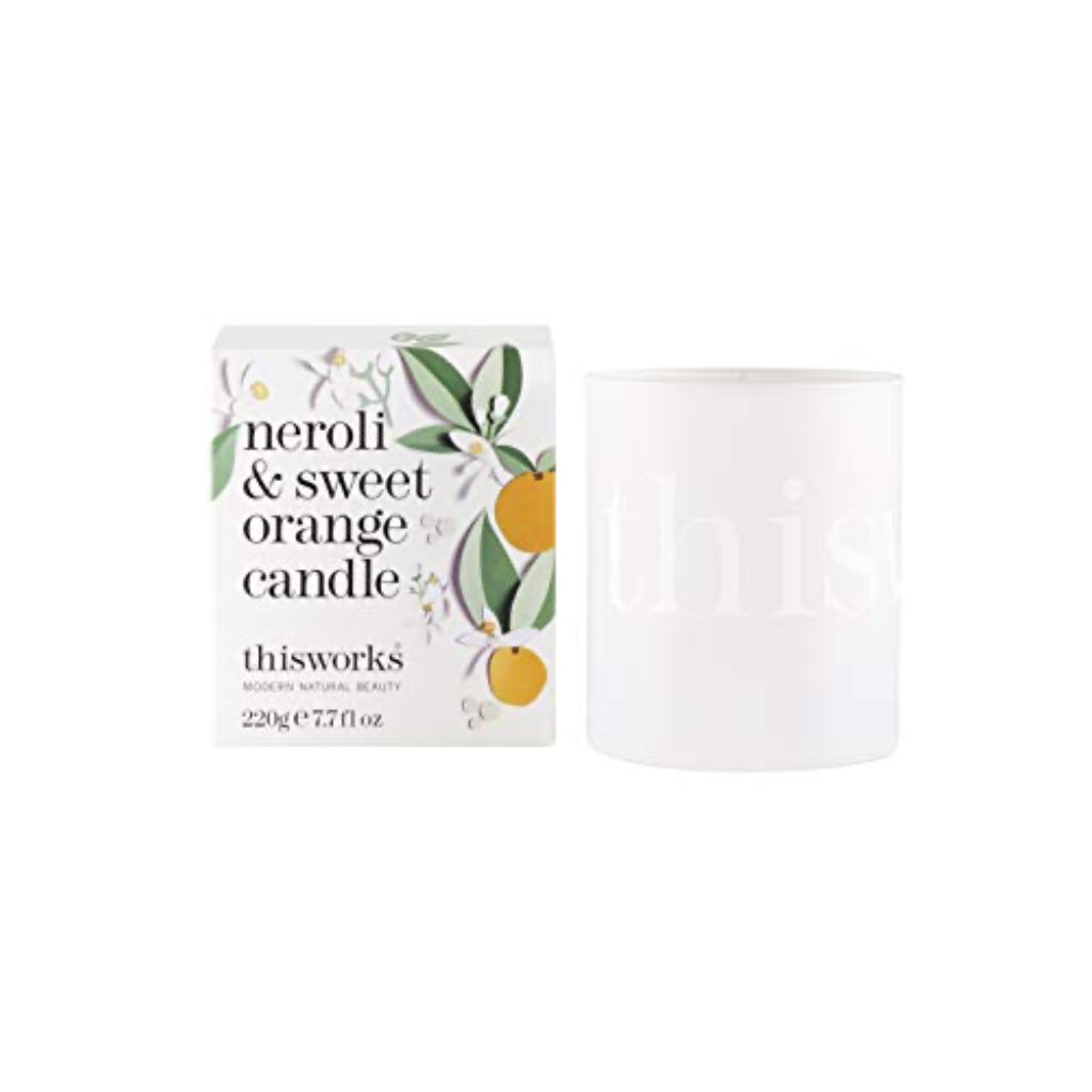 This Works Neroli and Sweet Orange Candle, 220 g - Luxury Candle Enriched with Essential Oils - Hand Poured Scented Candle with a 40hr Burn Time for a Revitalising Aromatherapy Experience