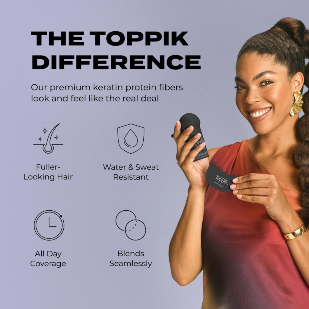 Toppik Hair Building Fibres Powder, Light Brown, 27.5g Bottle - for A Thicker-looking Hairline, Crown and Beard, Instant Thinning Concealer for Men and Women