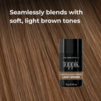 Toppik Hair Building Fibres Powder, Light Brown, 27.5g Bottle - for A Thicker-looking Hairline, Crown and Beard, Instant Thinning Concealer for Men and Women