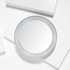 Tweezerman 15x Magnifying LED Mini Mirror, Round Mirror Perfect for Tweezing, Contact Lens and Makeup Application Compact Travel Mirrors with Suction Cups (Pack of 1)