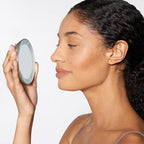 Tweezerman 15x Magnifying LED Mini Mirror, Round Mirror Perfect for Tweezing, Contact Lens and Makeup Application Compact Travel Mirrors with Suction Cups (Pack of 1)