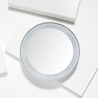 Tweezerman 15x Magnifying LED Mini Mirror, Round Mirror Perfect for Tweezing, Contact Lens and Makeup Application Compact Travel Mirrors with Suction Cups (Pack of 1)