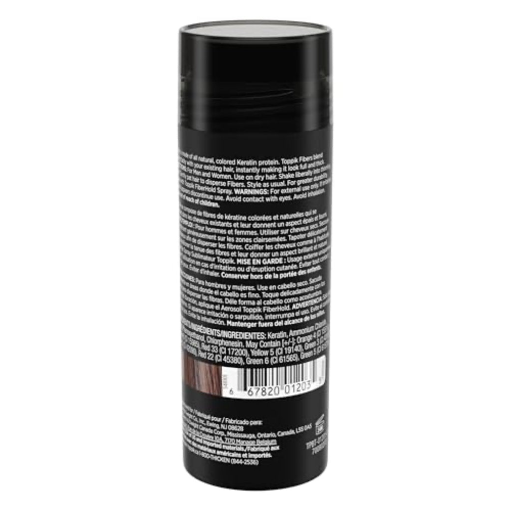 Toppik Hair Building Fibres Powder, Medium Brown, 27.5g Bottle - for A Thicker-looking Hairline, Crown and Beard, Instant Thinning Concealer for Men and Women