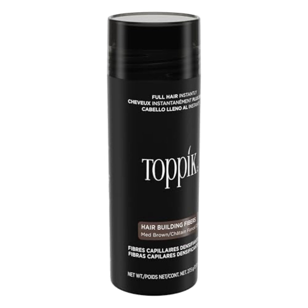 Toppik Hair Building Fibres Powder, Medium Brown, 27.5g Bottle - for A Thicker-looking Hairline, Crown and Beard, Instant Thinning Concealer for Men and Women