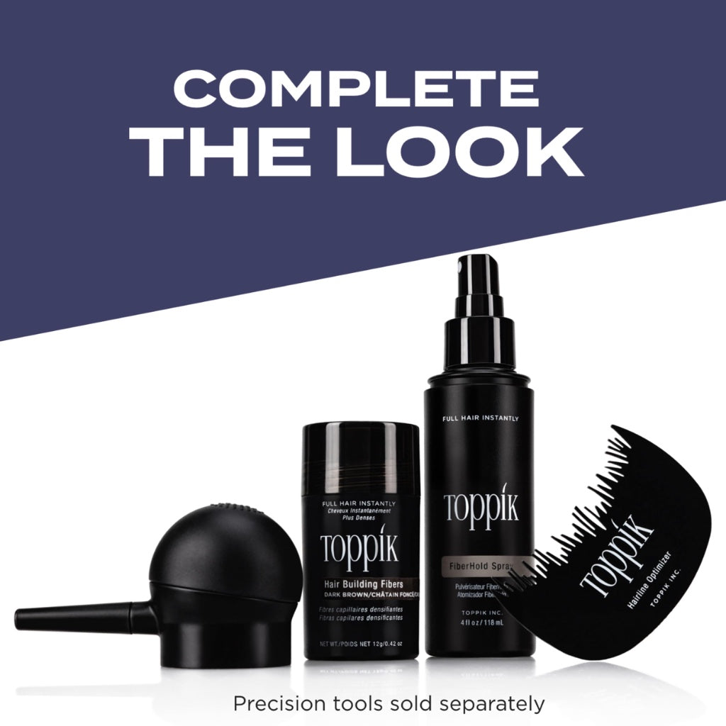 Toppik, Hair Building Fibres Powder for a Thicker-looking Hairline, Crown and Beard, Instant Thinning Concealer for Men and Women, 55g, Dark Brown