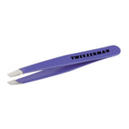 Tweezerman Blooming Lilac Mini Slant Tweezer, Professional Stainless Steel Precision Tweezers for Facial Hair and Eyebrows, with Travel Case, (Pack of 1) - Damaged Box