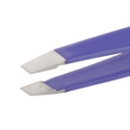 Tweezerman Blooming Lilac Mini Slant Tweezer, Professional Stainless Steel Precision Tweezers for Facial Hair and Eyebrows, with Travel Case, (Pack of 1) - Damaged Box