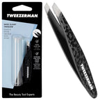 Tweezerman Blooming Lilac Mini Slant Tweezer, Professional Stainless Steel Precision Tweezers for Facial Hair and Eyebrows, with Travel Case, (Pack of 1) - Damaged Box