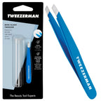 Tweezerman Blooming Lilac Mini Slant Tweezer, Professional Stainless Steel Precision Tweezers for Facial Hair and Eyebrows, with Travel Case, (Pack of 1) - Damaged Box