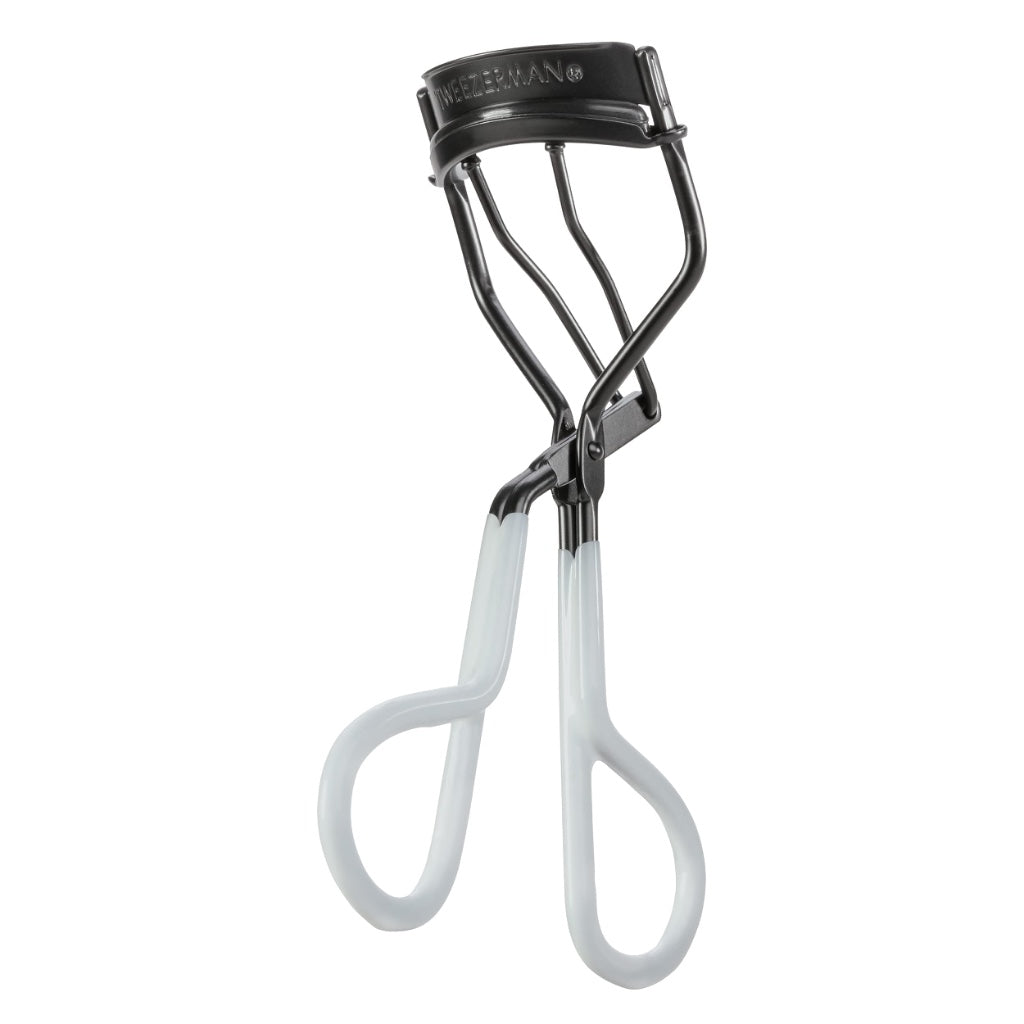 Tweezerman Onyx Great Grip Eyelash Curler for Long Lasting Lifted Lashes, Thick, Rounded Hypoallergenic Silicone Pads, 3 Replacement Pads Included (Pack of 1) - Damaged Box