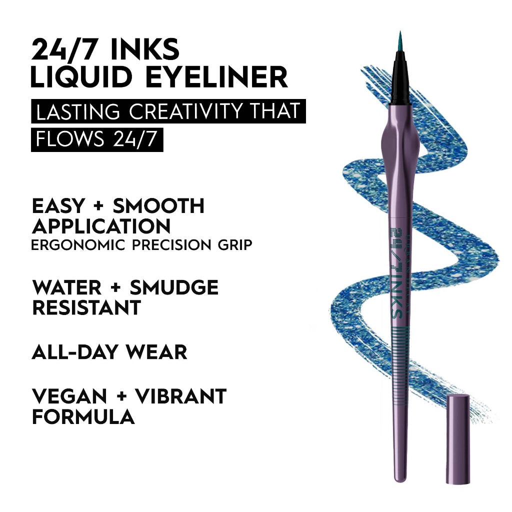 Urban Decay 24/7 Ink Eyeliner Pen, Water and Smudge Resistant, Long Lasting, Vegan, Brush tip, Shade: Deep End (Deep Teal), 1g - Damaged Box
