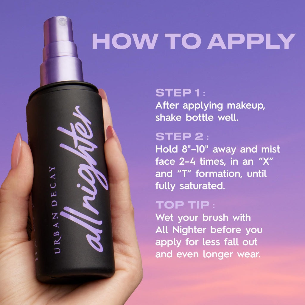 Urban Decay All Nighter Waterproof Makeup Setting Spray, Legendary Makeup Fixing Spray, Up to 16HR Wear, Smudge-Proof, Transfer-Resistant, Vegan and Oil-Free Formula*, Travel Size, 30Ml - Damaged Box