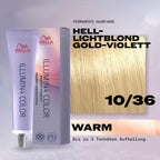 Wella Illumina Color Permanent Hair Color, No. 10/36 Lightest Gold Violet Blonde, 60ml - Damaged Box