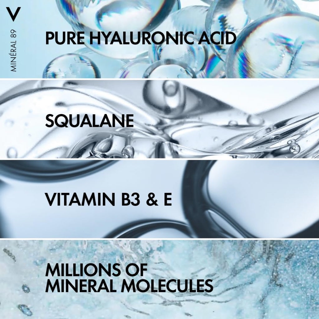 Vichy Min'eral 89 72H Moisture Boosting Cream, Fragrance-Free Face Moisturiser with Hyaluronic Acid & Squalane, 50ml, Hydrates, Plumps & Strengthens Skin Barrier. - Damaged Box - BBE 02/2029