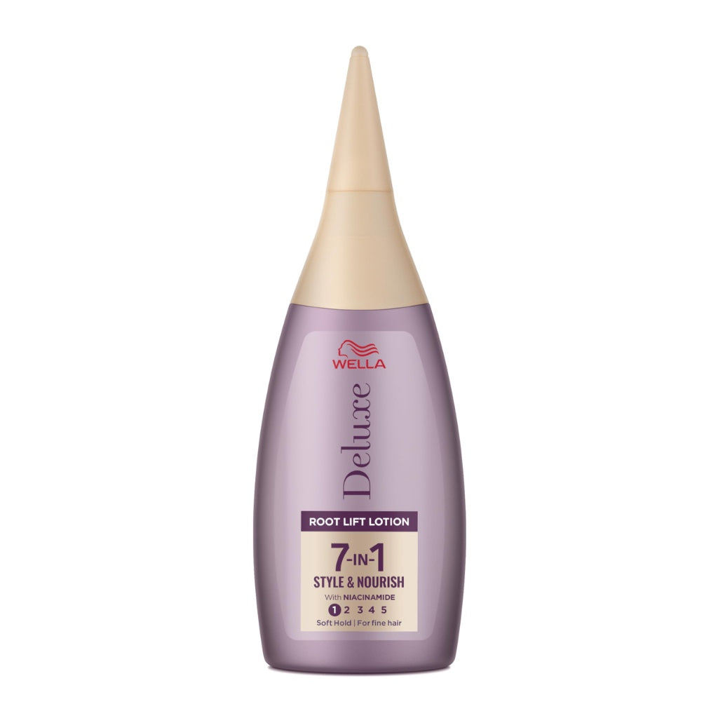 Wella Deluxe Root Lift Lotion | Instant Volume Boost | Soothes the Scalp | With Niacinamide | Soft Hold | For Fine Hair | 7-in-1 Style & Nourish, 100ml - Damaged Box