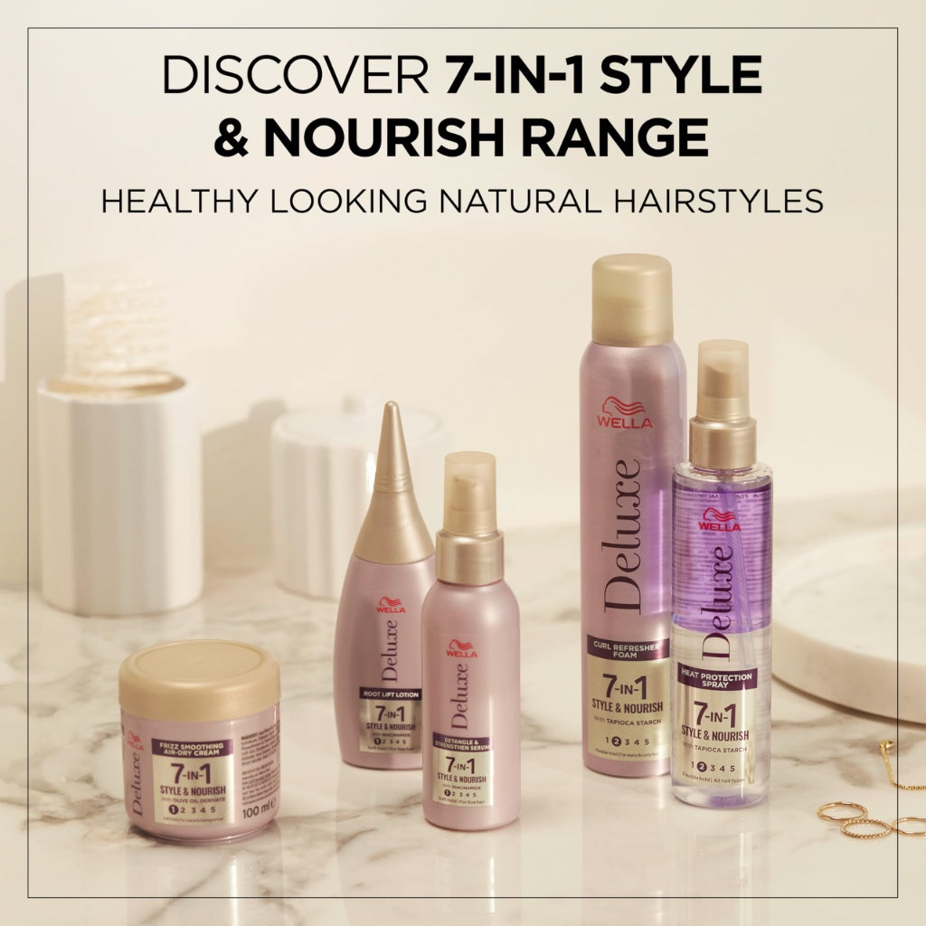 Wella Deluxe Root Lift Lotion | Instant Volume Boost | Soothes the Scalp | With Niacinamide | Soft Hold | For Fine Hair | 7-in-1 Style & Nourish, 100ml - Damaged Box
