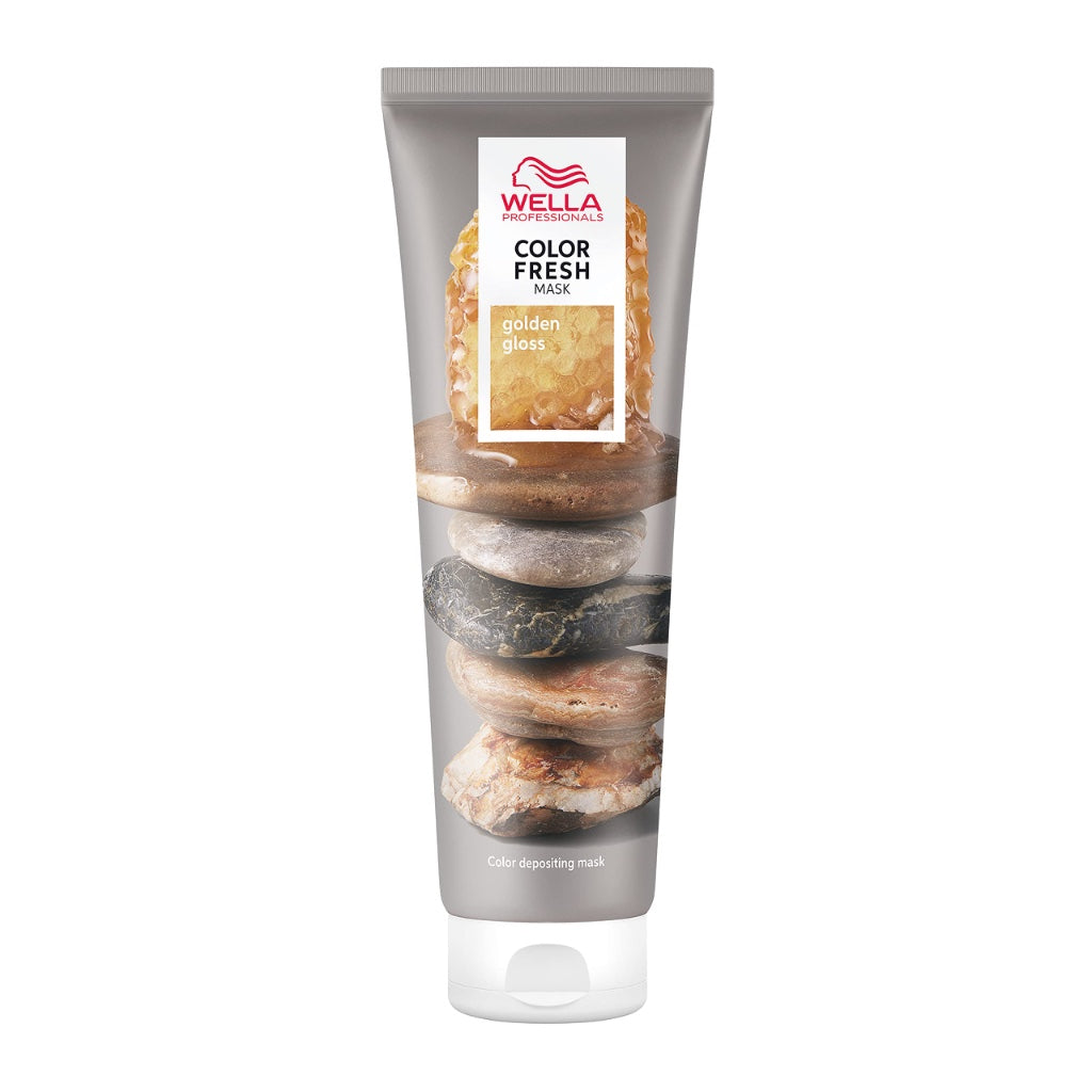 Wella Professional Color Fresh Mask | Temporary Color Refresh Treatment |Semi-Permanent Hair Dye | Wash Out Colour |150ml | Golden Gloss - Damaged Box