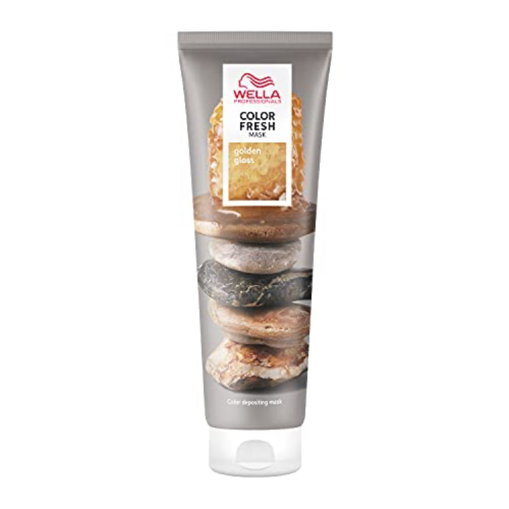 Wella Professional Color Fresh Mask | Temporary Color Refresh Treatment |Semi-Permanent Hair Dye | Wash Out Colour |150ml | Golden Gloss - Damaged Box