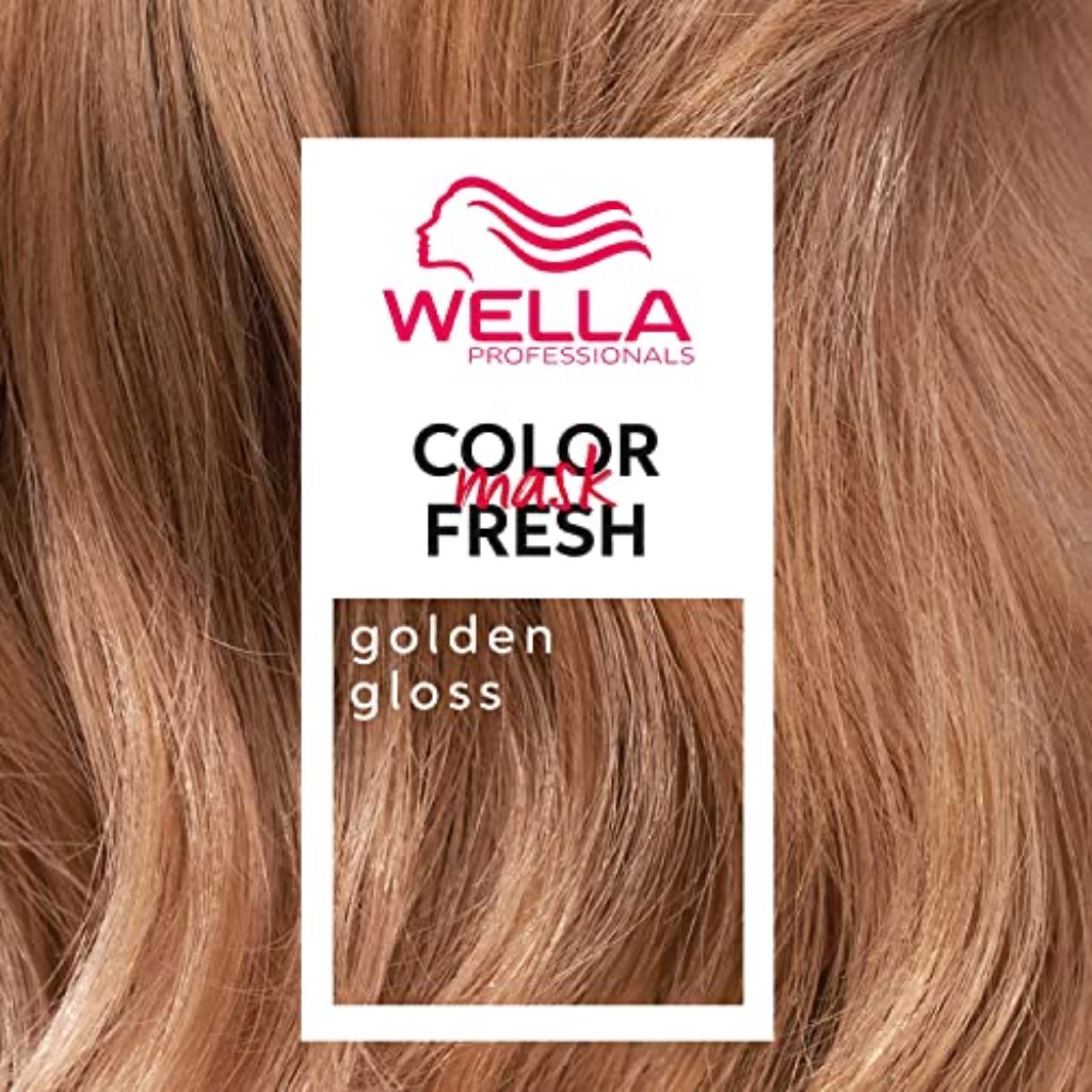Wella Professional Color Fresh Mask | Temporary Color Refresh Treatment |Semi-Permanent Hair Dye | Wash Out Colour |150ml | Golden Gloss - Damaged Box