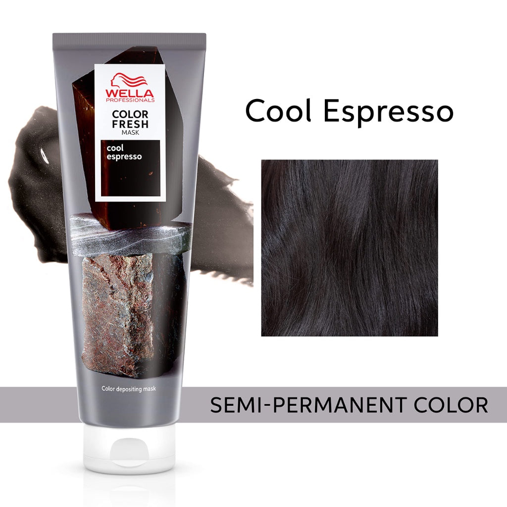 Wella Professionals Color Fresh Mask Temporary Color Refresh Treatment, Semi Permanent Hair Dye, Hair Gloss Treatment for Brown Hair, Cool Espresso 150ml