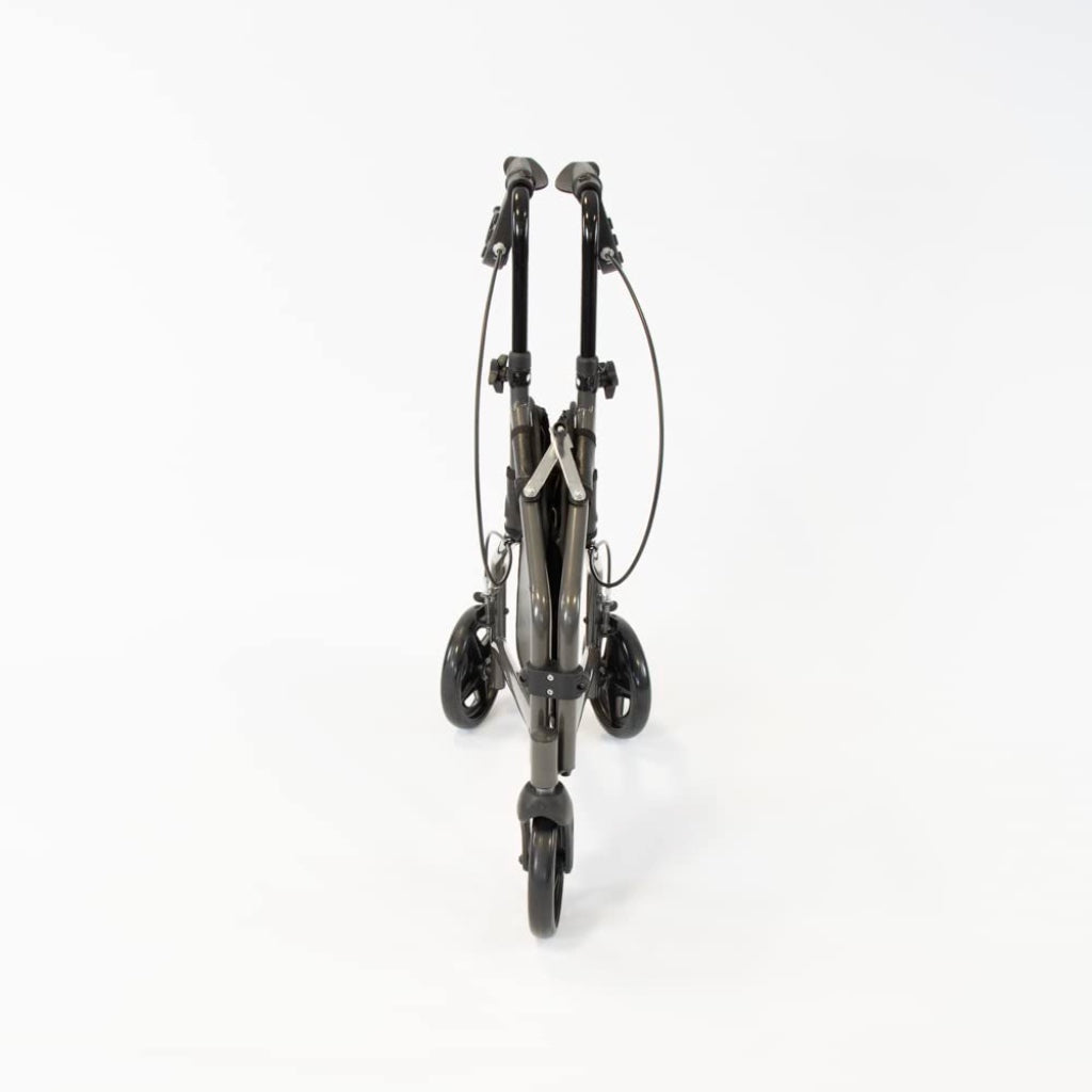 NRS Healthcare 3 Wheel Steel Rollator Walking Aid with Bag & Lockable Brakes, Folding & Height Adjustable - Grey - Very Good
