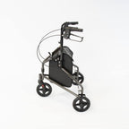 NRS Healthcare 3 Wheel Steel Rollator Walking Aid with Bag & Lockable Brakes, Folding & Height Adjustable - Grey - Very Good