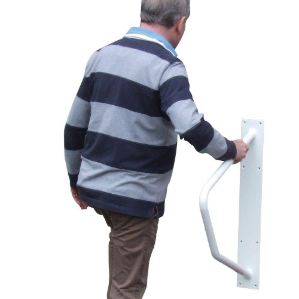 Homecraft Steel Grab Bar Safety Rail Mobility Aid for Bathroom and Shower Support for Elderly and Disabled Indoor and Outdoor White 30cm - Damaged Box