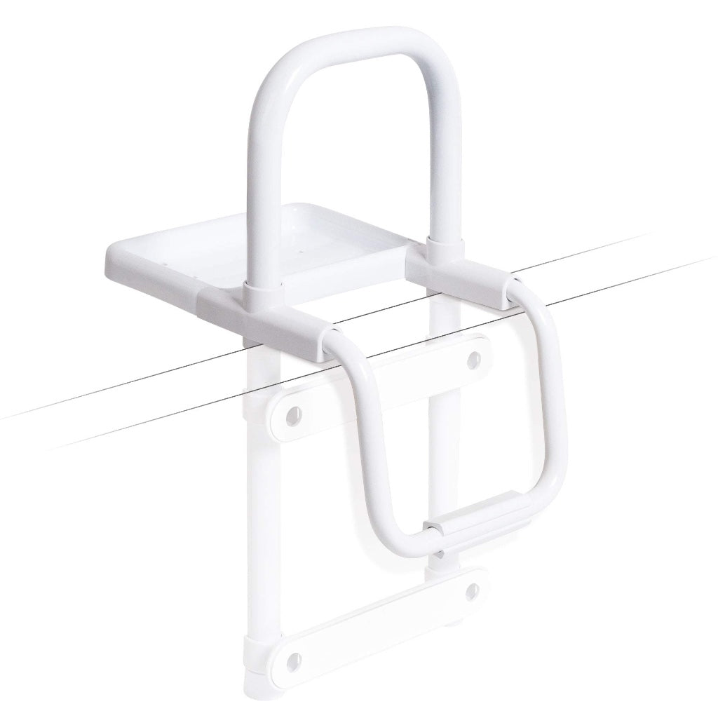 Homecraft Steel Grab Bar Safety Rail Mobility Aid for Bathroom and Shower Support for Elderly and Disabled Indoor and Outdoor White 30cm - Damaged Box