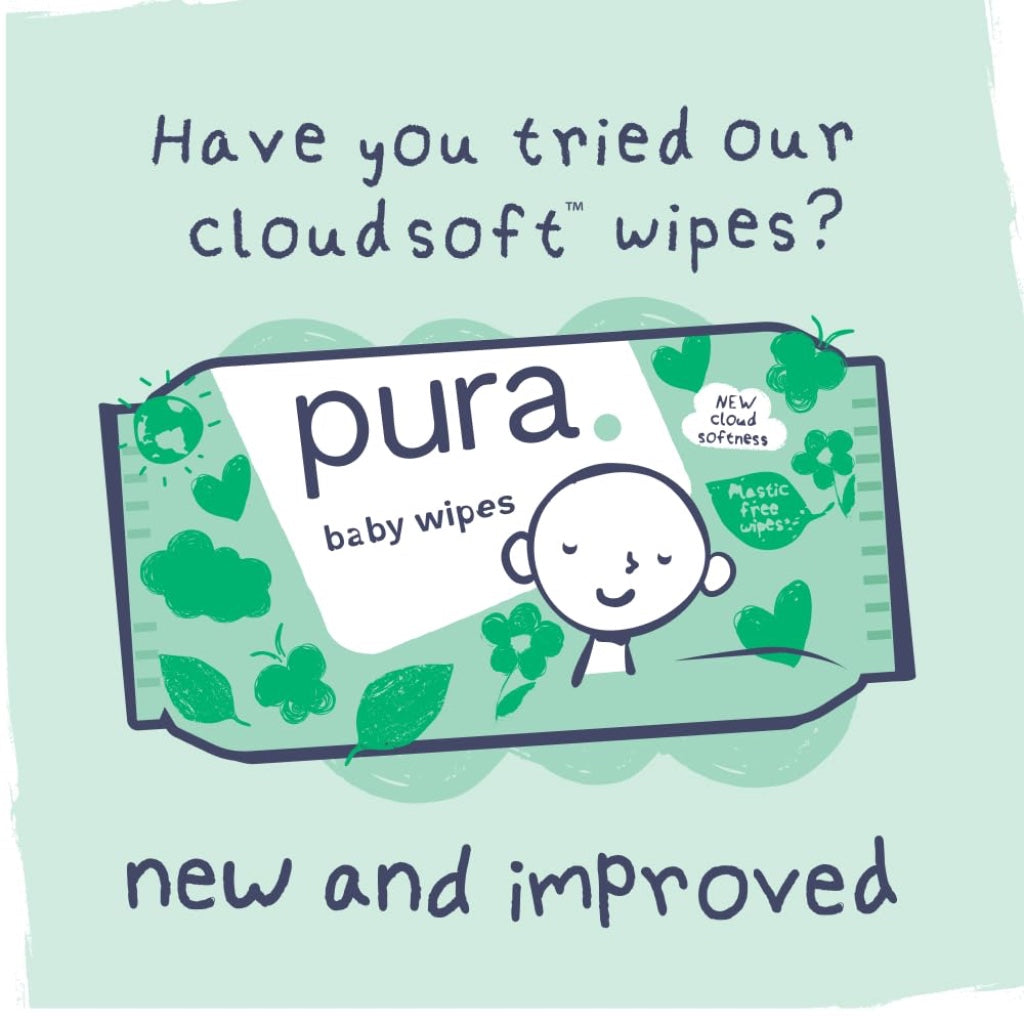 Pura Baby Nappies Size 3 156 Pack 4-9kg Bulk Box Hypoallergenic Sensitive Skin Disposable Diapers 12 Hour Leak Protection Toxin-Free - Damaged Box