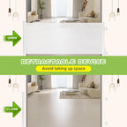 Rainberg Retractable Baby and Pet Stair Gate 180cm Wide x 80cm Tall Child Safety Guard for Doorways and Hallways One Hand Operation White - Like New