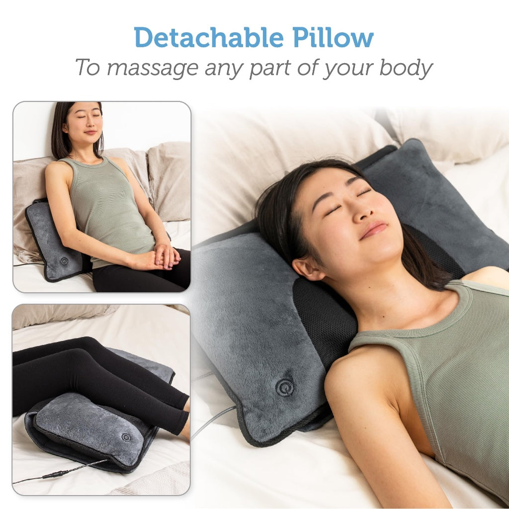 Comfier Full Body Massage Mat with Heat, Shiatsu Neck Massage Pillow, 10 Vibrating Motors and 4 Heating Pads for Back Pain Relief and - Like New