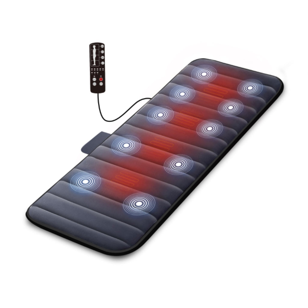 Comfier Full Body Massage Mat with Heat, Shiatsu Neck Massage Pillow, 10 Vibrating Motors and 4 Heating Pads for Back Pain Relief and - Like New
