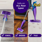 Flash Power Mop Floor Cleaner Starter Kit All In One System with 1 Washable and 2 Disposable Pads for Hardwood and Tile Floors - Damaged Box