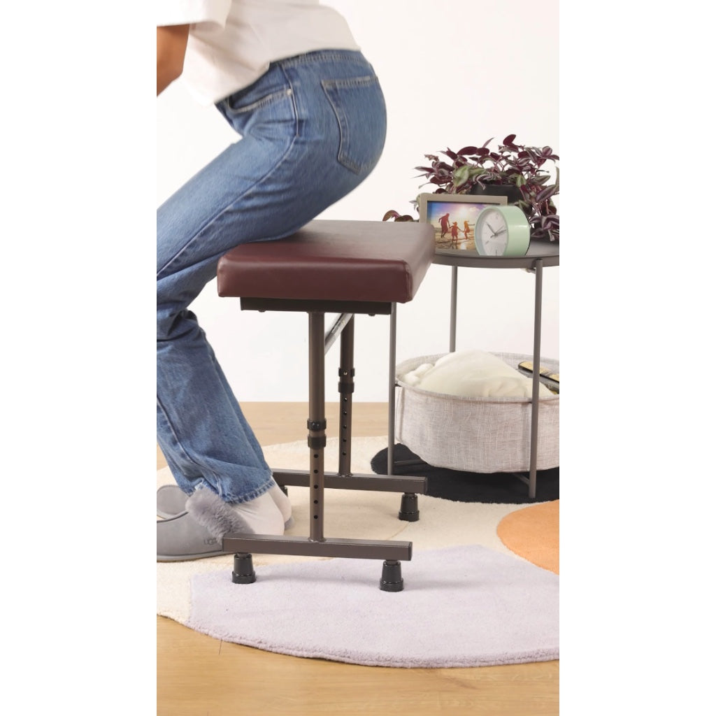 Drive Devilbiss Adjustable Footstool, Beige Chenille Fabric Beige Chenille Fabric / Black Frame - Damaged Box