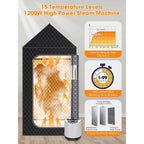 MQFORU Portable Steam Sauna XL 3L 1200W Home Spa with Folding Chair Remote Control Foot Massager and Mat Black 195 x 90 x 90 cm - Damaged Box