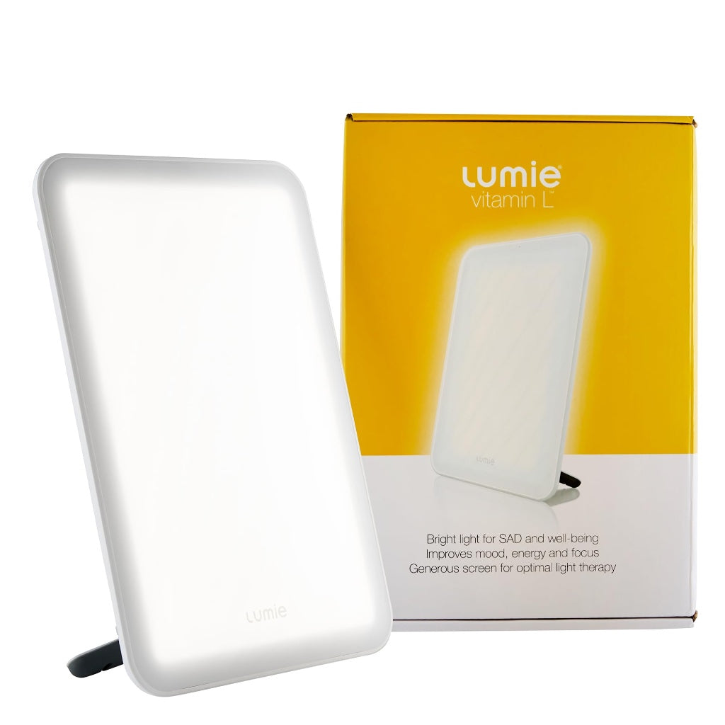 Lumie Vitamin L Slim Light Box for SAD Light Therapy 10000 Lux Daylight Lamp for Seasonal Affective Disorder White Energy Light Tablet - Like New