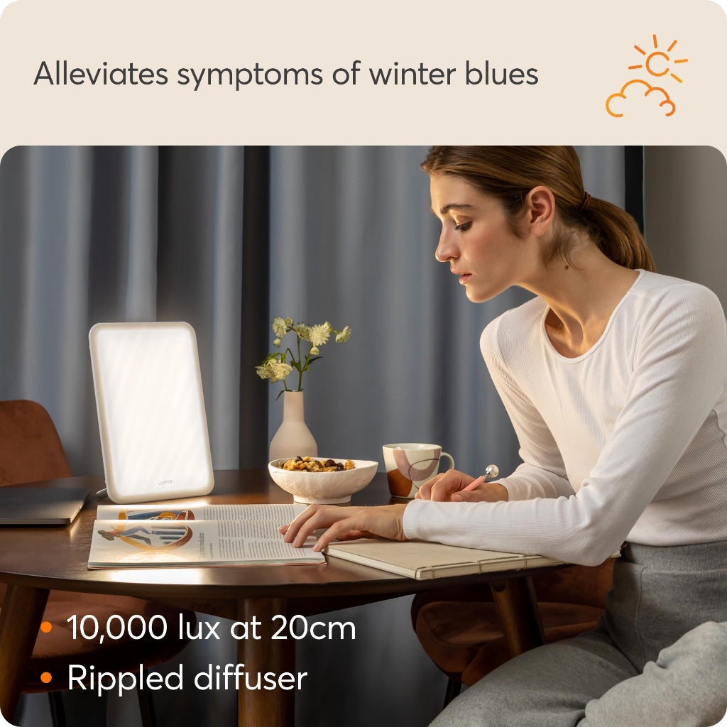 Lumie Vitamin L Slim Light Box for SAD Light Therapy 10000 Lux Daylight Lamp for Seasonal Affective Disorder White Energy Light Tablet - Like New