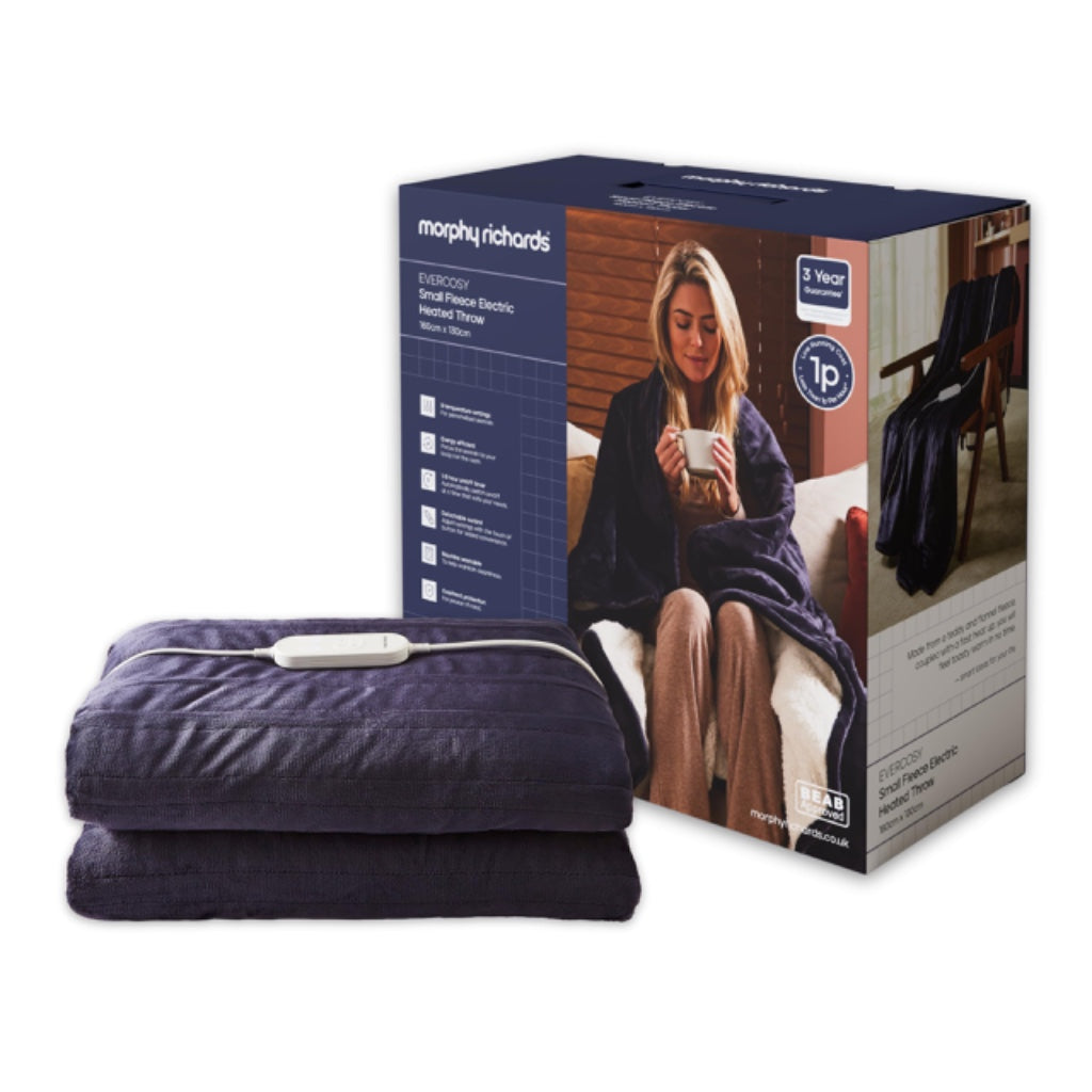 Morphy Richards EverCosy Electric Heat Pad 60x35cm 690001 - 6 Heat Settings Auto Shut-Off Pain Relief for Back Neck and Shoulders Washable - Like New