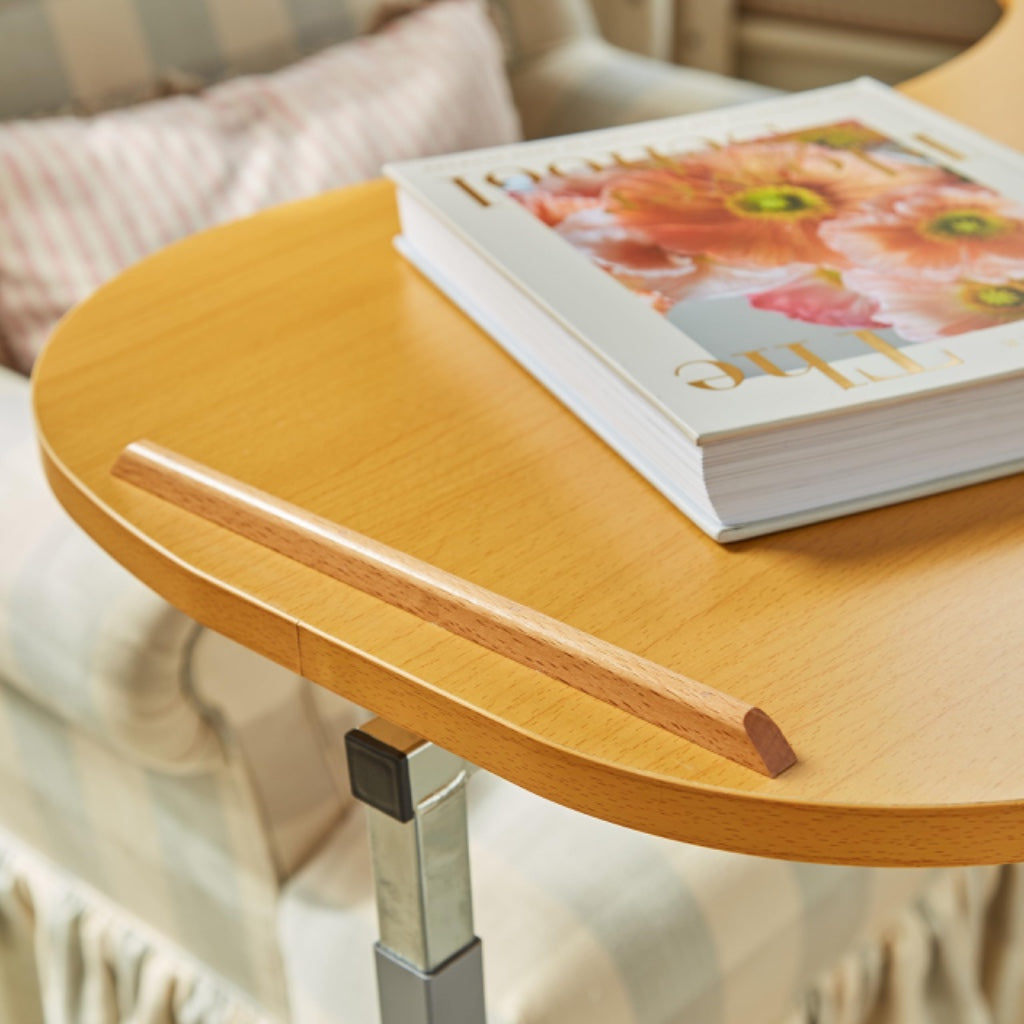 NRS Healthcare Adjustable Curved Over Bed or Chair Table M99394 with Lockable Castors Height Adjustable Mobile Desk for Eating and Reading - Like New