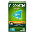 Nicorette Fruitfusion Nicotine Gum 4mg 105 Pieces - Fruit Flavour Stop Smoking and Vaping Aid - Cravings Relief Gum - Damaged Box - BBE 08/2028