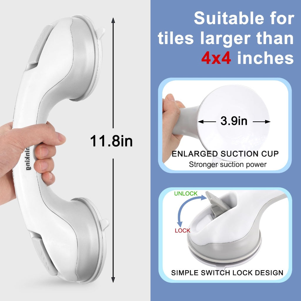Newthinking Suction Grab Rail for Bathroom and Shower Safety Handle with Suction Cup Portable Mobility Aid Support for Elderly and Disabled - Like New