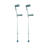 NRS Healthcare Double Adjustable Crutches with Plastic Handle Medium Pair Lightweight Walking Aids for Mobility Support and Recovery - Very Good