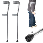 NRS Healthcare Double Adjustable Crutches with Plastic Handle Medium Pair Lightweight Walking Aids for Mobility Support and Recovery - Very Good
