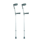 NRS Healthcare Double Adjustable Crutches with Plastic Handle Medium Pair Lightweight Walking Aids for Mobility Support and Recovery - Very Good