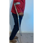 NRS Healthcare Double Adjustable Crutches with Plastic Handle Medium Pair Lightweight Walking Aids for Mobility Support and Recovery - Very Good
