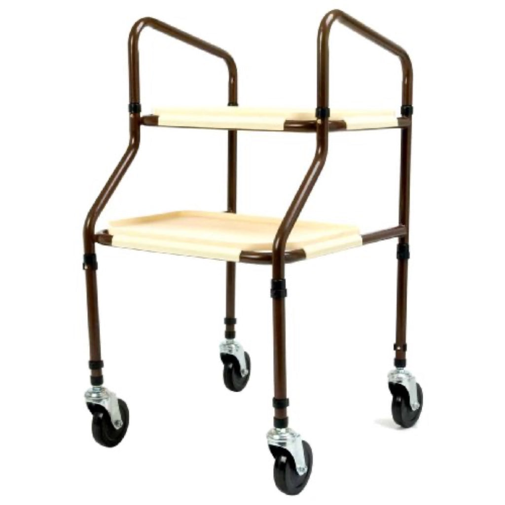 NRS Healthcare M03792 Home Helper Trolley Standard Adjustable Height Mobility Kitchen Trolley with Trays and Braked Rear Wheels - Very Good