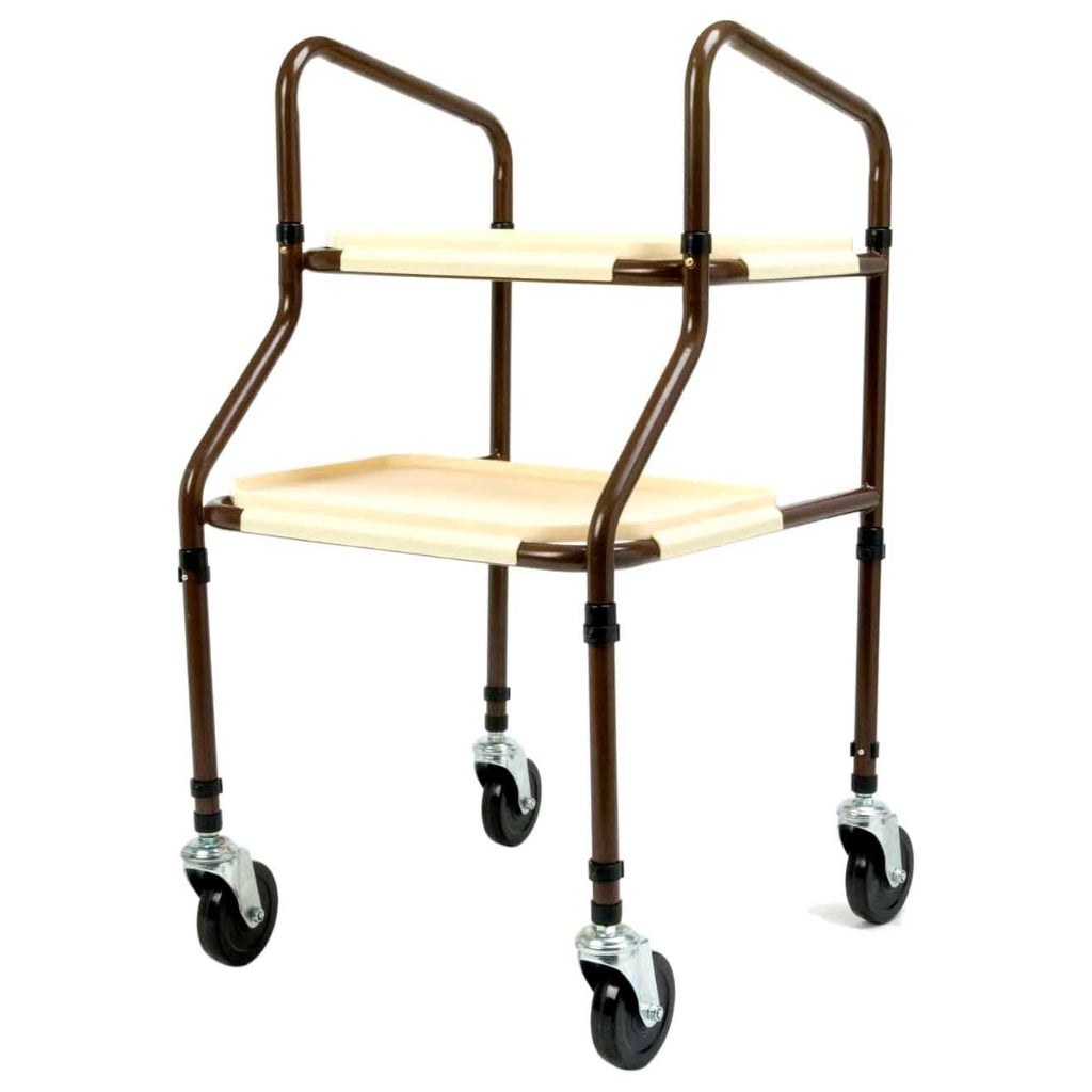 NRS Healthcare M03792 Home Helper Trolley Standard Adjustable Height Mobility Kitchen Trolley with Trays and Braked Rear Wheels - Very Good