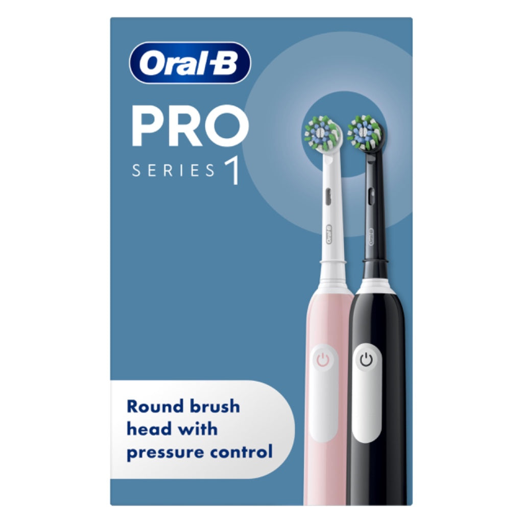 Oral-B Pro 1 Electric Toothbrush Black - Rechargeable Toothbrush with Pressure Sensor and 3D Cleaning - UK 2 Pin Plug - 1 Brush Head - Damaged Box