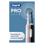 Oral-B Pro 1 Electric Toothbrush Black - Rechargeable Toothbrush with Pressure Sensor and 3D Cleaning - UK 2 Pin Plug - 1 Brush Head - Damaged Box